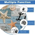 thumbnail image 3 of Beach Shower Curtain Nautical Coastal Ocean Sea Rustic Seashell Fish Starfish Stall Small Single Walk in Half Size Dorm Standing Narrow Stand Up RV Home Bathroom Decor Bathtub Set, 36x72, Blue, 3 of 6