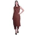 thumbnail image 1 of Moomaya Peter Pan Collar Sleeveless Kurta With Pants 2-Pcs Ethnic Suit Set For Women, 1 of 6