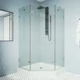 thumbnail image 2 of VIGO Gemini 47 in. L x 47 in. W x 79 in. H Frameless Hinged Neo-angle Shower Enclosure Kit in Chrome with 3/8 in. Clear Glass, 2 of 12