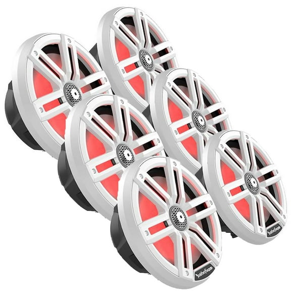 Rockford Fosgate 3 Pair M2-8 M2 Series 8" Color Optix Marine 2-Way System- White & Stainless Grilles Included