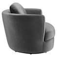 thumbnail image 3 of Modway Pirouette Performance Velvet Swivel Armchair in Gray, 3 of 8