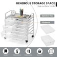 thumbnail image 4 of LINJH 9-Drawer Rolling Storage Cart, Mobile Utility Cart with Removable Drawers & Metal Frame, Art Craft Organizer Cart with Lockable Wheels-9-Drawer Clear, 4 of 10