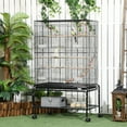 thumbnail image 2 of PawHut Cage à Oiseaux avec Support Roulant, Jouets, pour Perruches Canaris Noir, 2 of 10