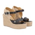 thumbnail image 1 of Sandalia De Plataforma Argelia Con Yute Natural Cabra Piel Negro Con Látigo Ajustable Para Mujer, 1 of 5