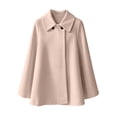 thumbnail image 4 of EANJE Women's Short Fleece Coat, Long Sleeve Solid Color Open Front Outerwear, Casual Relaxed Fit Fleece Blend Short Jacket for Fall Winter Daily Wear Pink L, 4 of 5