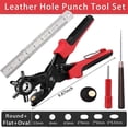 thumbnail image 3 of Leather Hole Punch Set, Super Heavy Duty Rotary Puncher, Precision Multi Hole Sizes for Belts, Crafts Holes A, 3 of 5