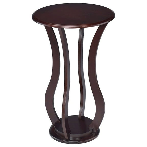 FurniFact Brown Pedestal 18 Inch Side Table - End Table for Living Room Accent