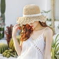 thumbnail image 5 of AOOCHASLIY Hats for Women Female Big Straw Hat Sun Beach Hat Travel Foldable Brim Summer UV Hat, 5 of 8