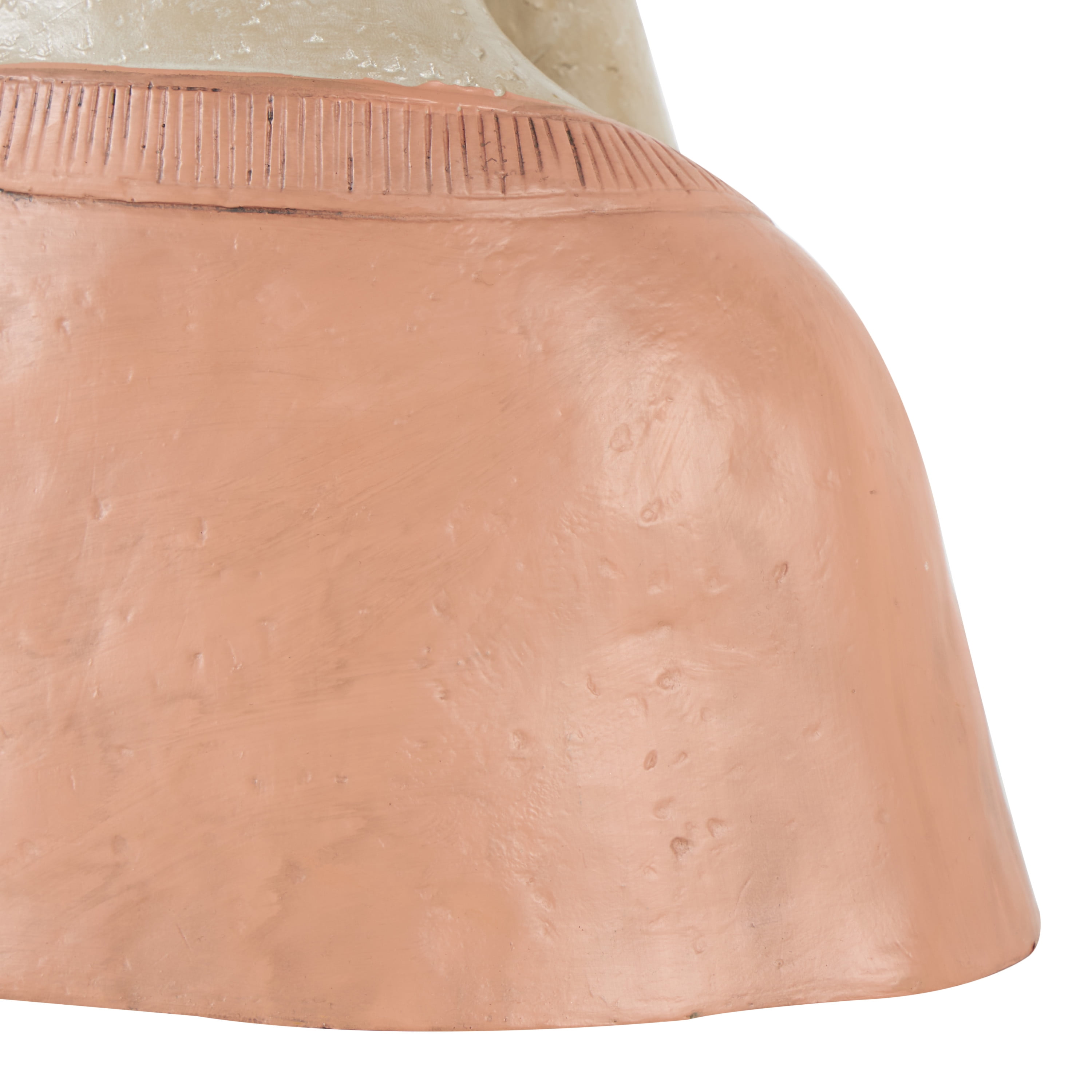 DecMode 10" x 17" Bust Beige Resin Woman Planter with Succulent Crown and Orange Top