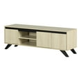 thumbnail image 2 of South Shore Flam TV Stand with Doors for TV up to 60", in Bleached Oak, 2 of 15