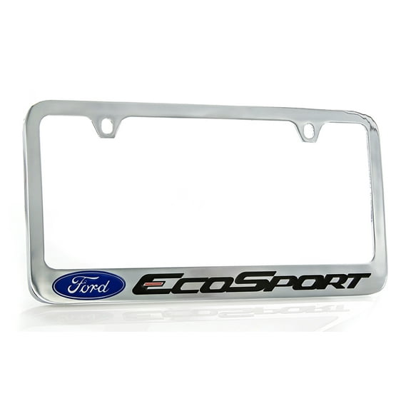 Ford EcoSport Chrome Plated Brass Metal License Plate Frame wide bottom engraved 2 hole