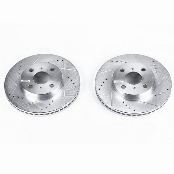 Power Stop Front Pair of Drilled and Slotted Brake Rotors JBR1110XPR
