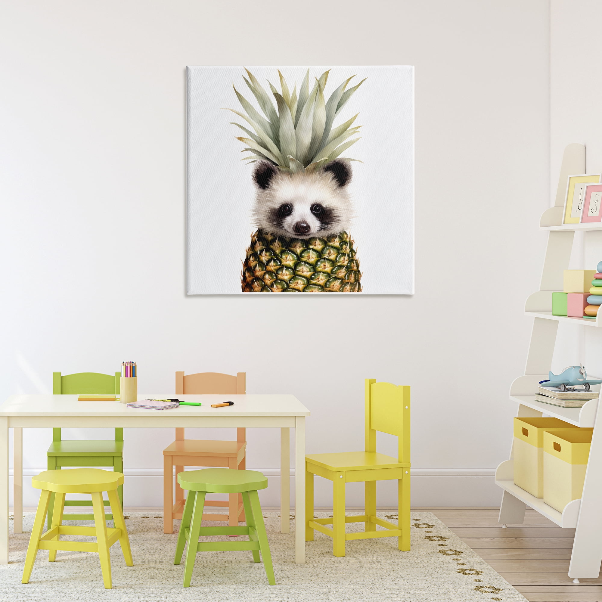 Stupell Industries Pineapple Panda Cub Canvas Wall Art, design by Lazar Studio