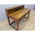 thumbnail image 2 of Pemberly Row Arts and Crafts Wood Library Table with Hutch in Walnut, 2 of 5