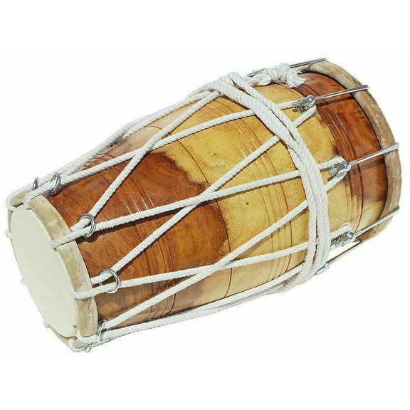 Naad Wooden Dholak Indian Folk Musical Instrument Drum Nuts N Bolt WithCover 2023
