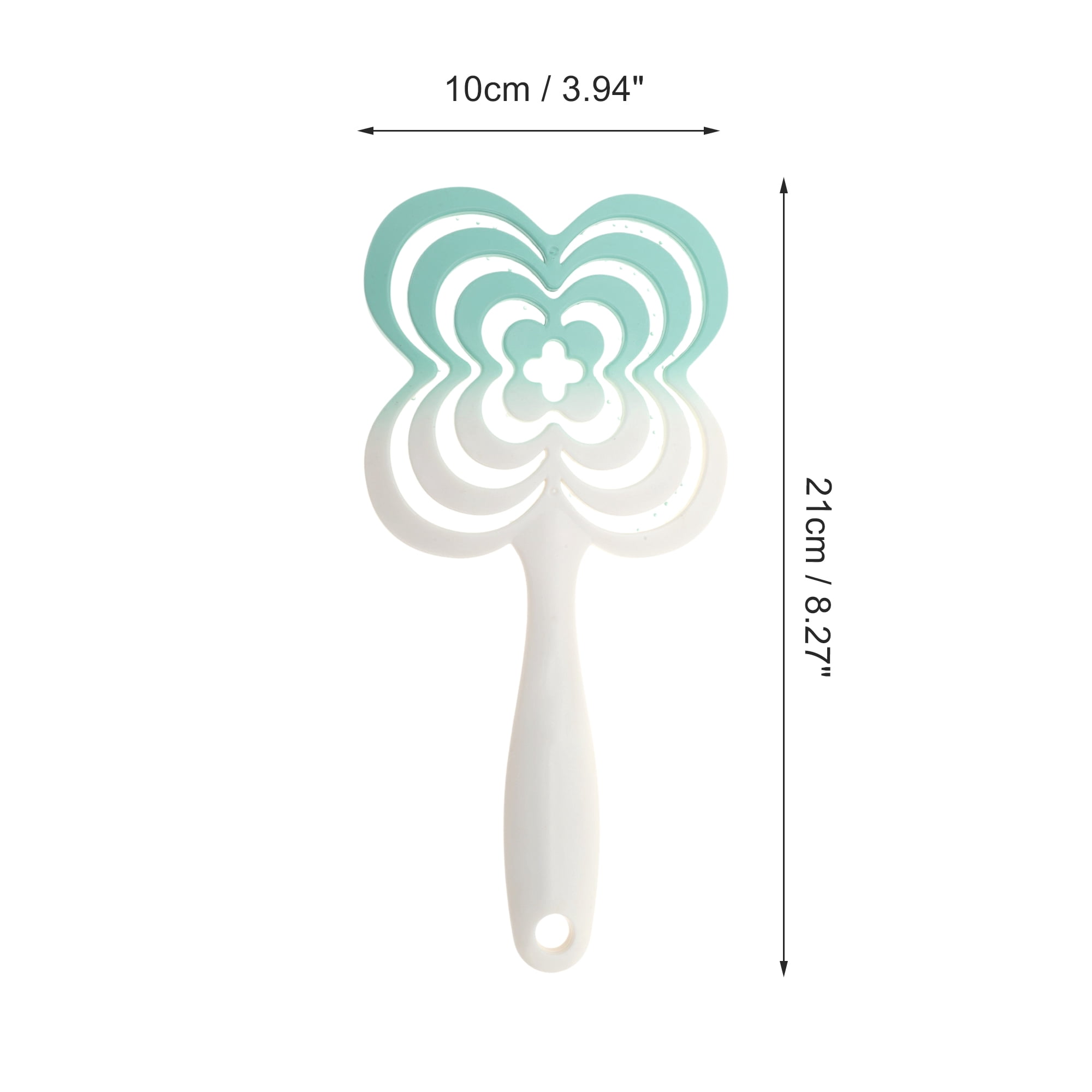 Unique Bargains 1 Pc Gradual Four-leaf Clovers Hollow Comb Hair Brush Green