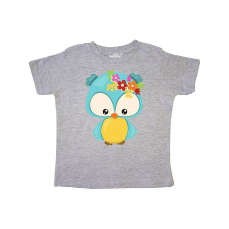 

Inktastic Spring Animals Cute Owl Owl With Flowers Gift Toddler Boy or Toddler Girl T-Shirt