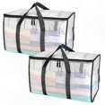 thumbnail image 1 of 6-Pack Large Capacity Moving Bags with Reinforced Handles, Heavy-Duty Clear Storage Totes for Clothes and Moving Supplies, 1 of 5