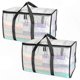 thumbnail image 1 of 6-Pack Large Capacity Moving Bags with Reinforced Handles, Heavy-Duty Clear Storage Totes for Clothes and Moving Supplies, 1 of 5