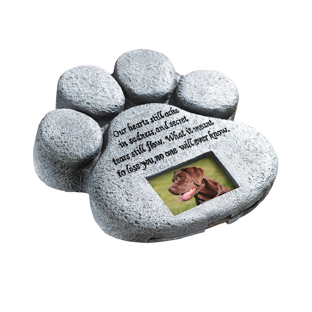 plejeforældre Regeringsforordning strop Collections Etc ETC Paw Print Pet Outdoor Memorial Stone, with 2"x3"  Picture Frame and Tribute Poem for Garden, Backyard, Lawn, Grave or  Tombstone, Grey - Walmart.com
