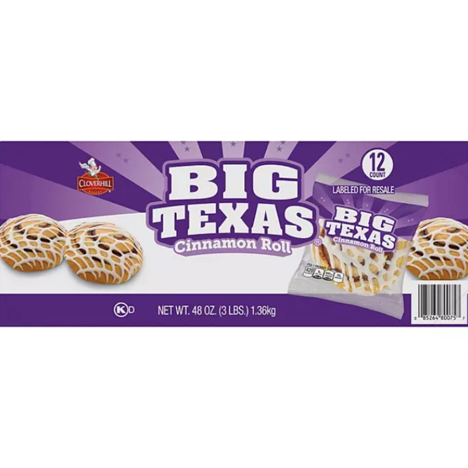 Big Texas Cinnamon Roll, 4 Ounce (Pack of 12)