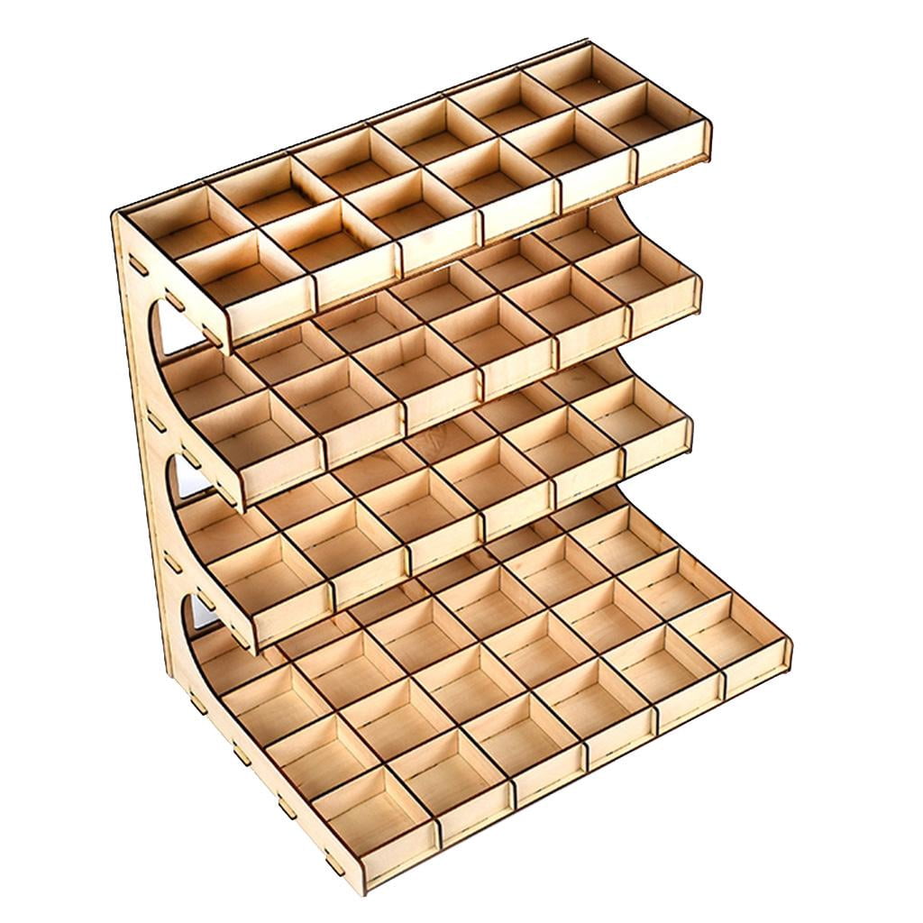 DIY Paint Ink Wooden Rack Model Holder Organizer 4-layer 60-grid