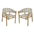 thumbnail image 6 of Harper & Bright Designs Outdoor Accent Chair Set of 2, Outdoor Rope Woven Chairs for Patio, Elegant Double Acacia Wood Group Seating for Outdoor, Natural, 6 of 16