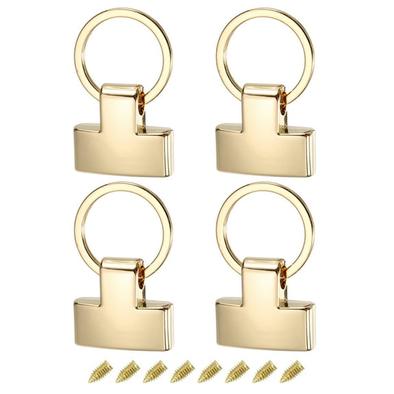 4Pack 22mm/ 0.87" Key Fob Hardware with Keychain Ring Purse Bag Hardware 20mm O Ring Light Golden
