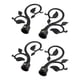 thumbnail image 1 of 4 Unids Cortina Decorativa Poste De Barra / Terminales De Varilla Termina Cabezales Tapas Kits De Varilla Negro, 1 of 7