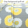 thumbnail image 5 of Cozy Line Home Fashions Gray Floral Microfiber Quilt Set, Twin - Reversible (2-Piece), 5 of 5