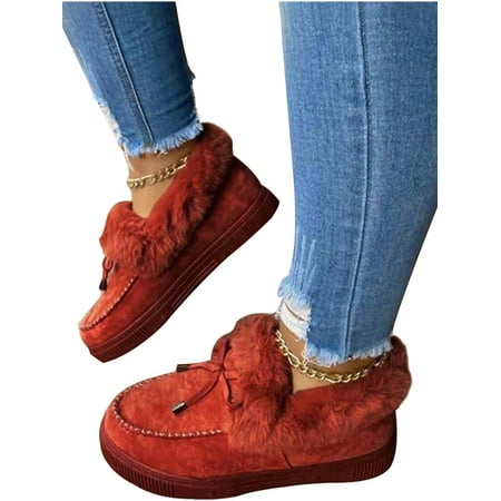 

Daeful Moccasins Women Slip On Indoor Outdoor Shoe Comfort Plush Loafer