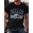 thumbnail image 1 of Men's Vintage Football Print T-Shirt - Casual Crew Neck, Short Sleeve, Polyester Blend, Machine Washable - Perfect for Summer Outdoor Activities, 1 of 5