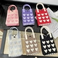 thumbnail image 6 of FENOHREFE 2023 NEW Cellphone Bags Crossbody Bags Shoulder Bags for Girl Women Lady Purse Crochet Knitted Heart Bags, 6 of 8