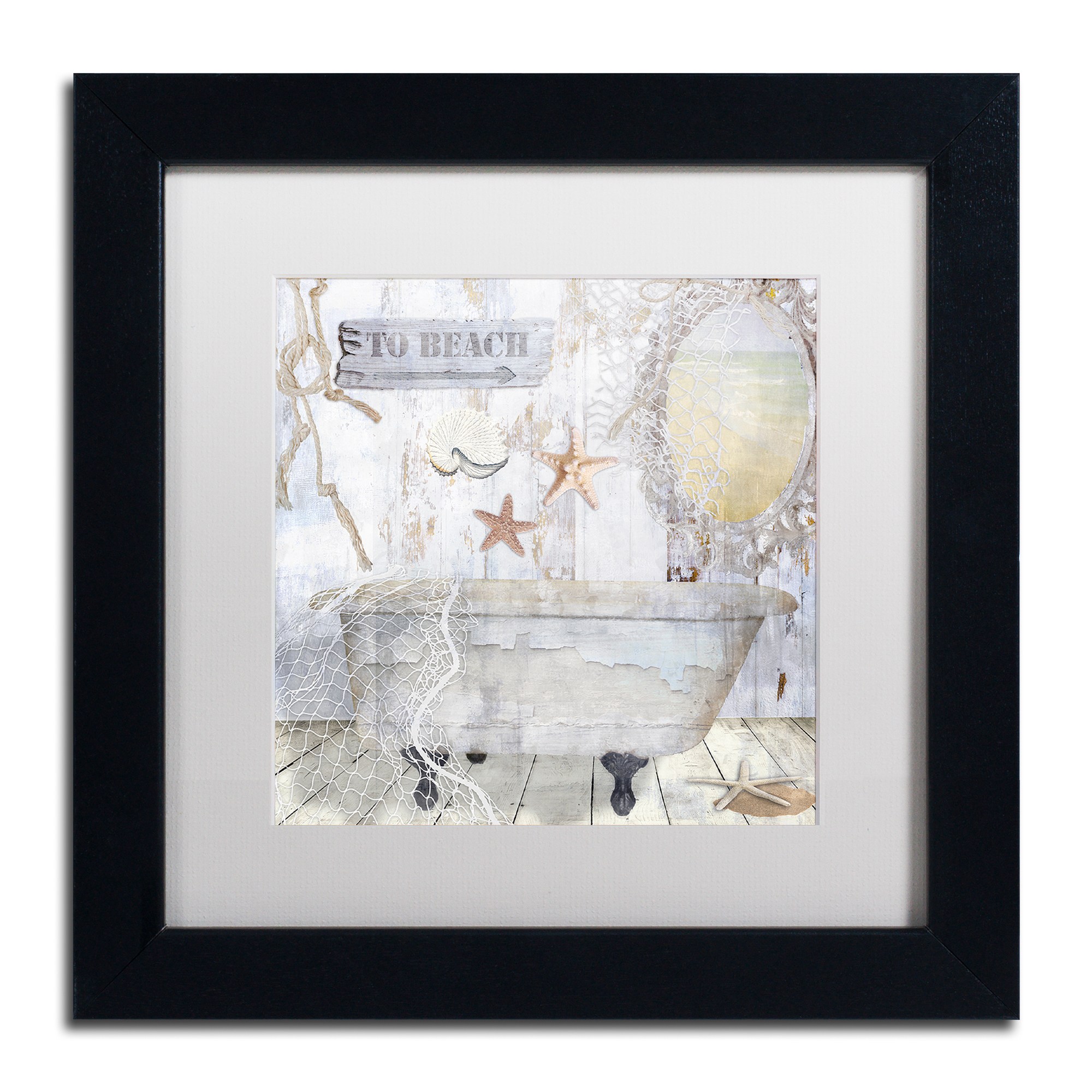 Trademark Fine Art "Beach House I" Canvas Art by Color Bakery, White Matte, Black Frame