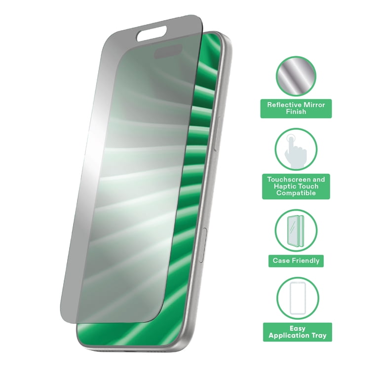 onn iPhone 17 Pro Max Mirror Glass Screen Protector photo 3