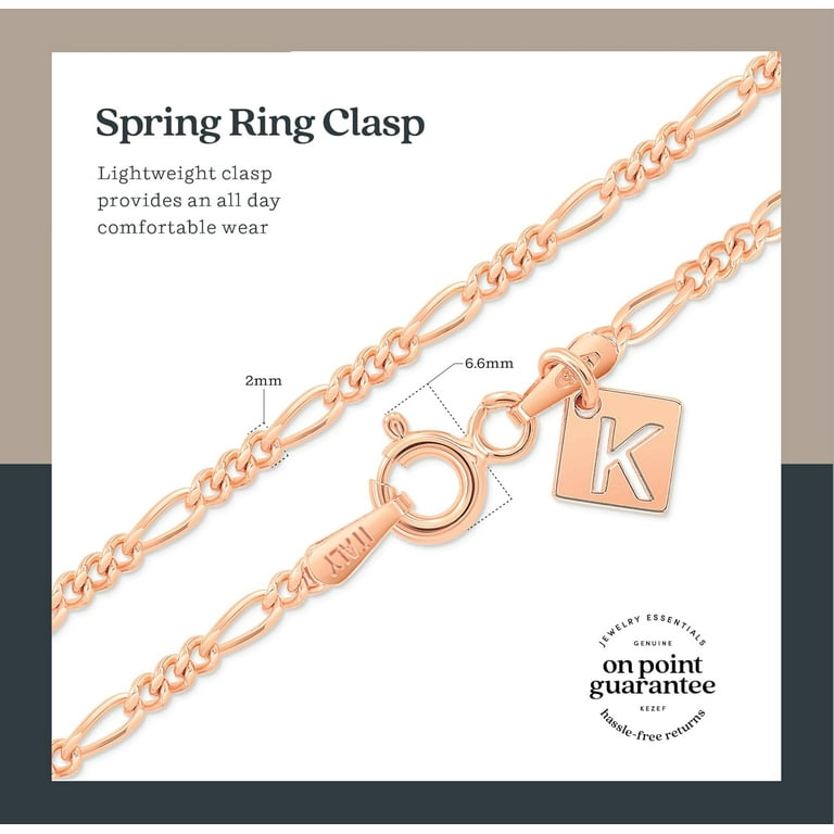 Kezef Rose Gold Plated Sterling Silver 2mm 050 Gauge Italian