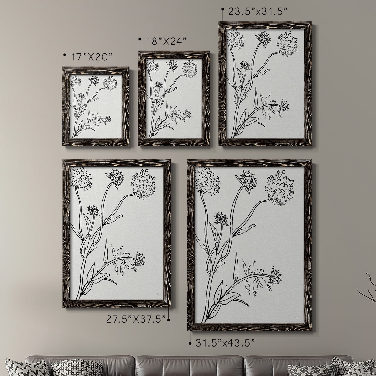 Botanical Study I - Premium Framed Canvas 2 Piece Set - Ready to Hang