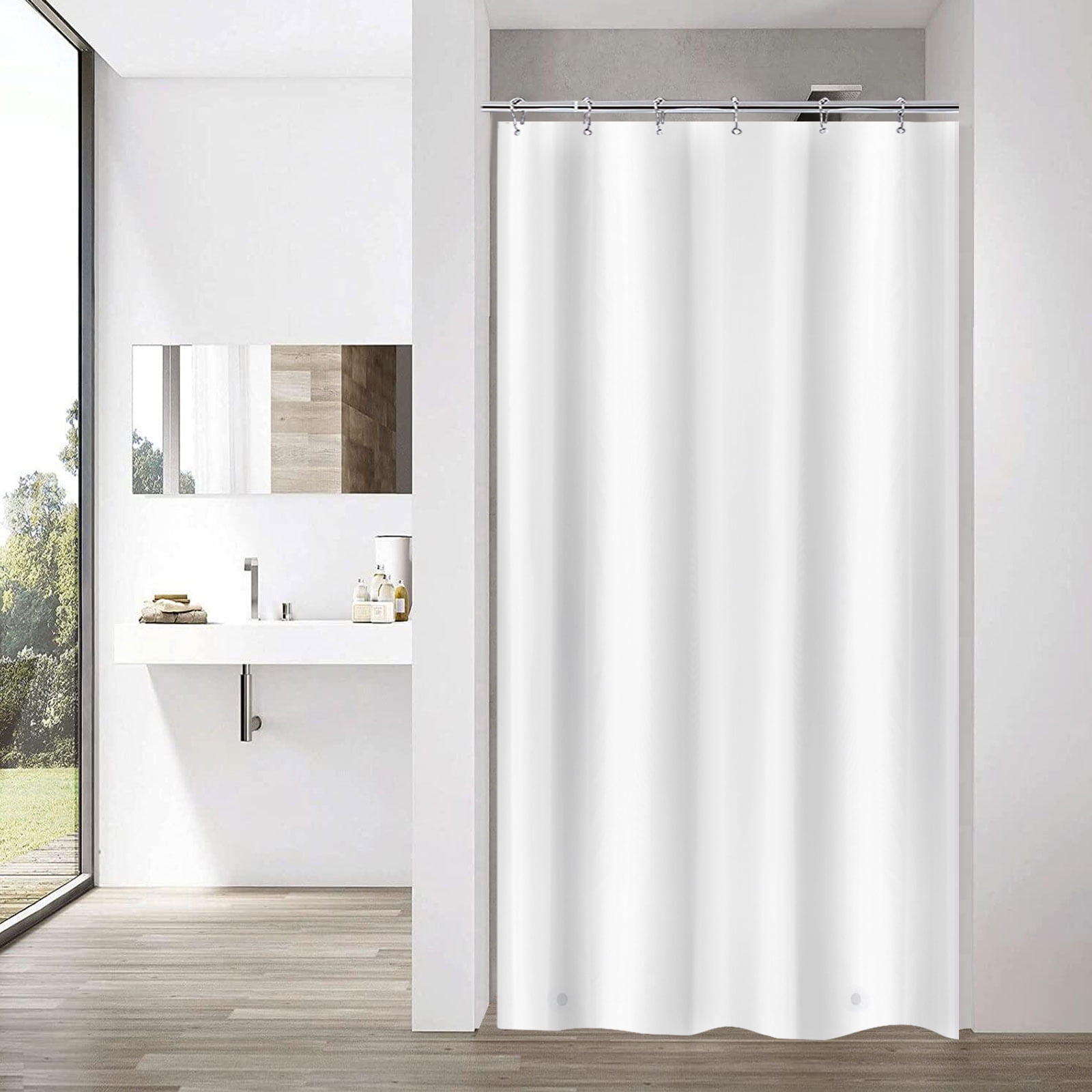 Yisure Narrow Shower Curtain Liner Short Width White PEVA 36x84inch
