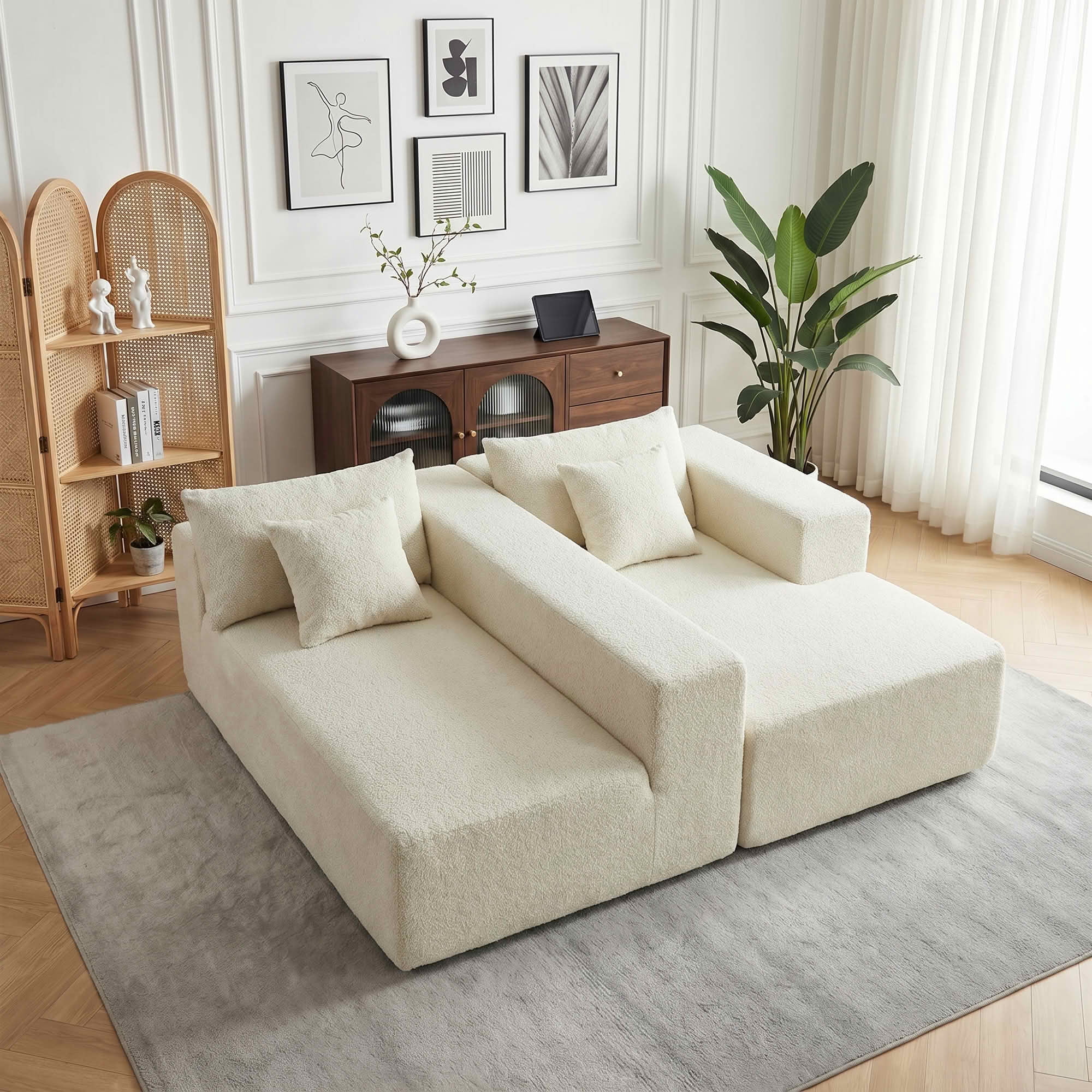 MAYEERTY 104" Cloud Sectional Couch with L-Shape Chaise, Modern Modular Sofa with Deep Seat, Upholstered Couches with Back Cushion for Living Room Bedroom, No Assembly Required
