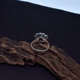 thumbnail image 5 of Red Coral Flower Ring: Oxidized Sterling Silver, Vintage Boho Jewelry, 5 of 7