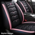 thumbnail image 6 of WILLJOY Black and Pink, Waterproof, Leather, Seat Covers, 5 Pieces, 6 of 15