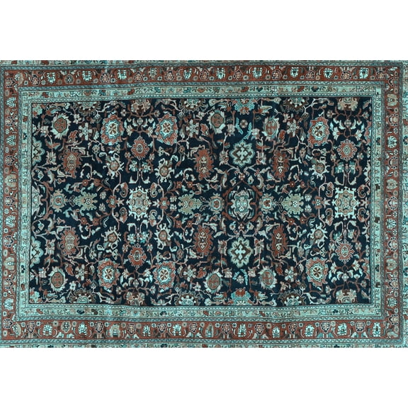 Ahgly Company Indoor Rectangle Persian Light Blue Traditional Area Rugs, 5' x 7'
