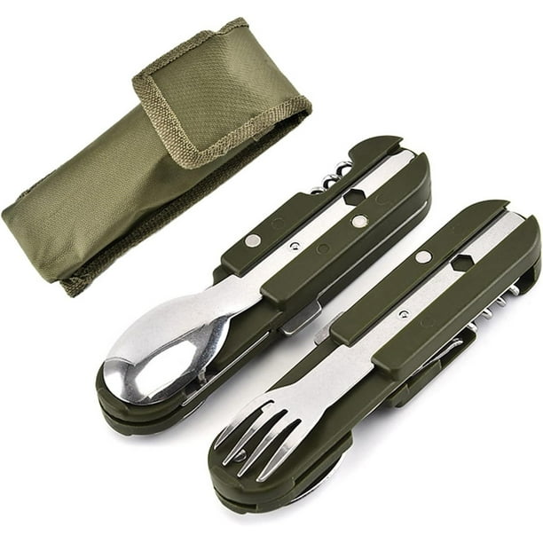 Juego de vajilla de camping YONGSHENG 5 en 1 de Acero Inoxidable Plegable