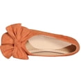 thumbnail image 4 of Fengqque Womens Flats Shoes Dressy Round Toe Bowknot Suede Ballet Flats Comfortable Casual Slip On Loafers Orange 6.5(38), 4 of 9