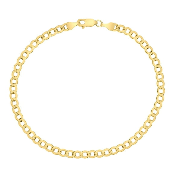 SZUL Women's 14K Yellow Gold Filled 4.1MM Curb Link Bracelet with Lobster Clasp