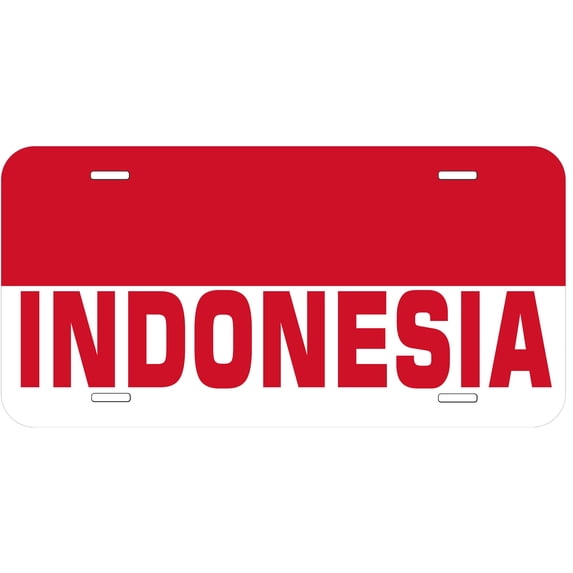 Indonesia Flag With Country Name Novelty Car Auto License Plate