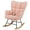 Pink, variant on GIANNA Rocking Chair, Nursery Bedroom Furniture, with Wing Backrest Wide Armrest, Green