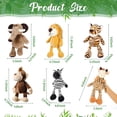 thumbnail image 2 of Juego de 6 juguetes de animales de peluche de safari para niños y niñas, lindo león, elefante, cebra, jirafa, tigre, mono para fiestas temáticas de animales S, 2 of 5