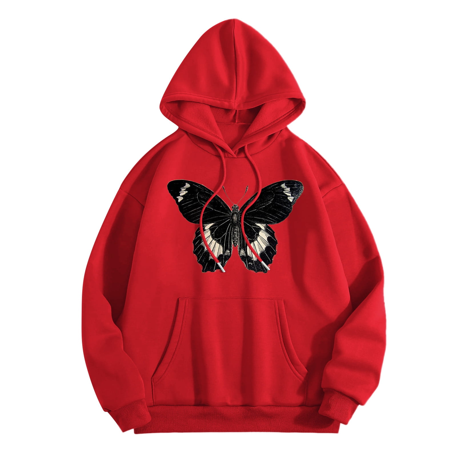 labakihah womens tops women casual fashion butterfly print hoodie