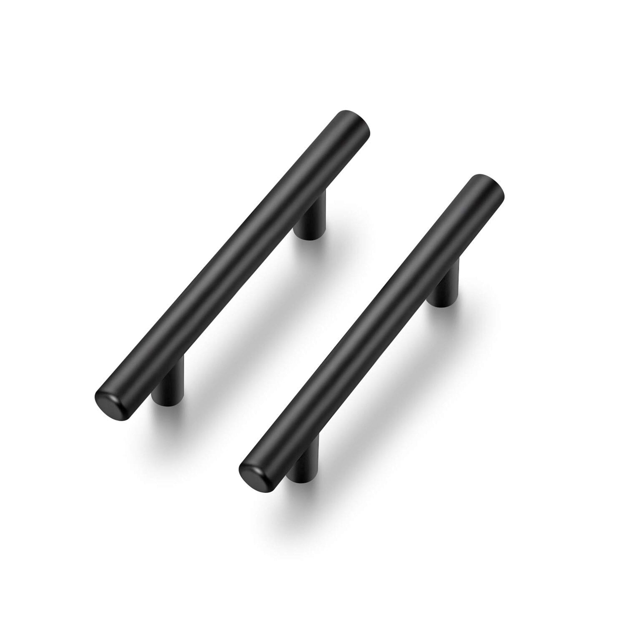 Fitviso 10 Pack 4.5 Inch(115mm) Hole Center Cabinet Handles Pulls For Kitchen Stainless Steel Matte Black Drawer Pulls ( 179mm，Length）